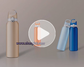 600ml/20oz 定制顏色圓形中口不銹鋼帶蓋水瓶